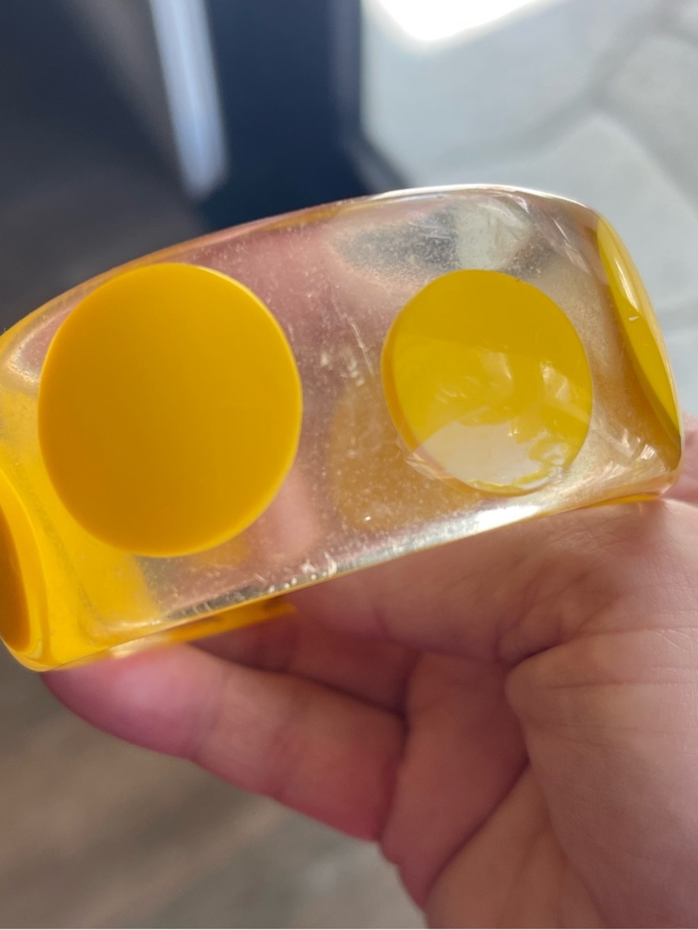 Yellow Resin Bangle Bracelet Set - Trio - Picture 4 of 8